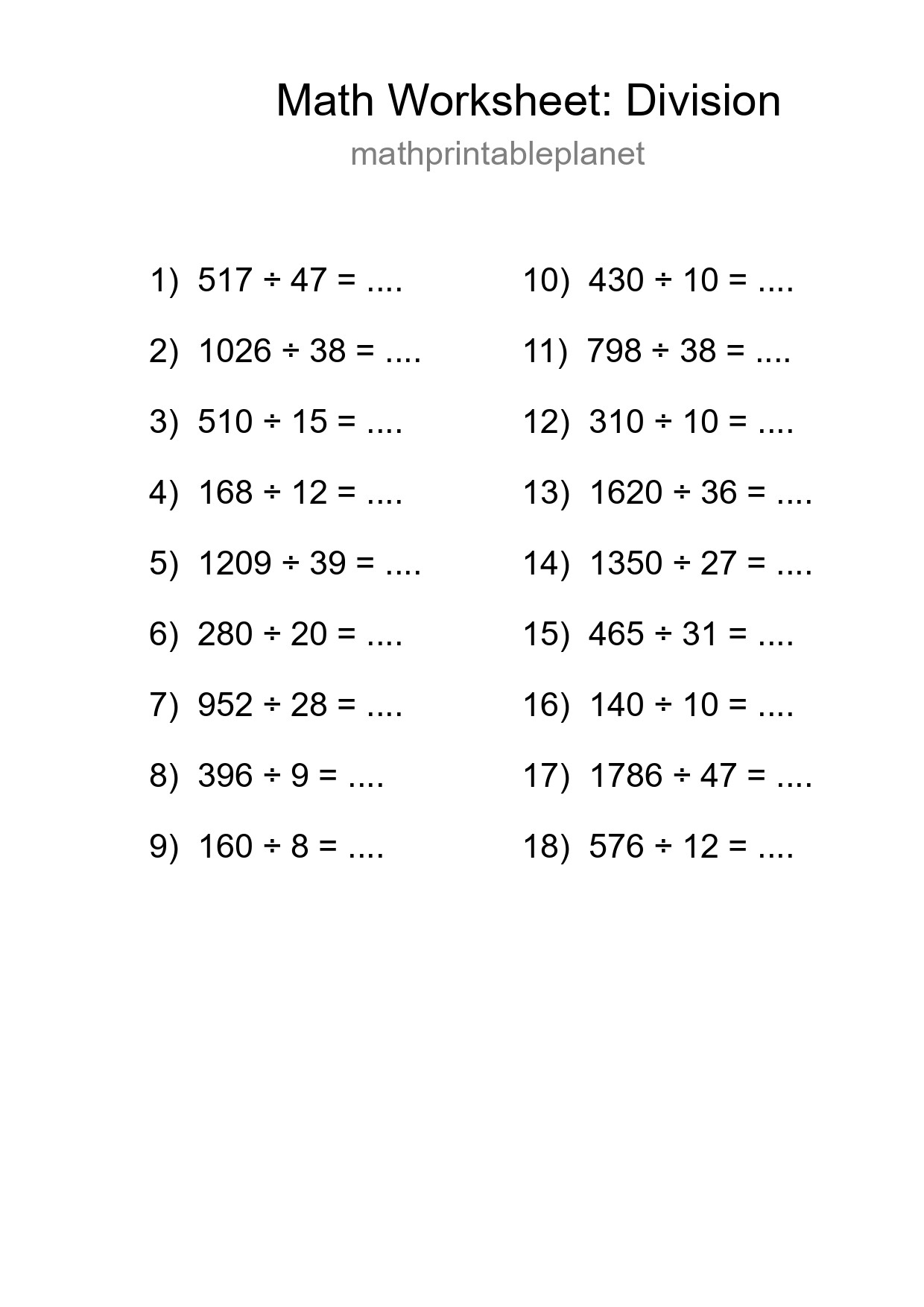 Free 18 Division Math Worksheet For Grade 2 With Answers - Part 268