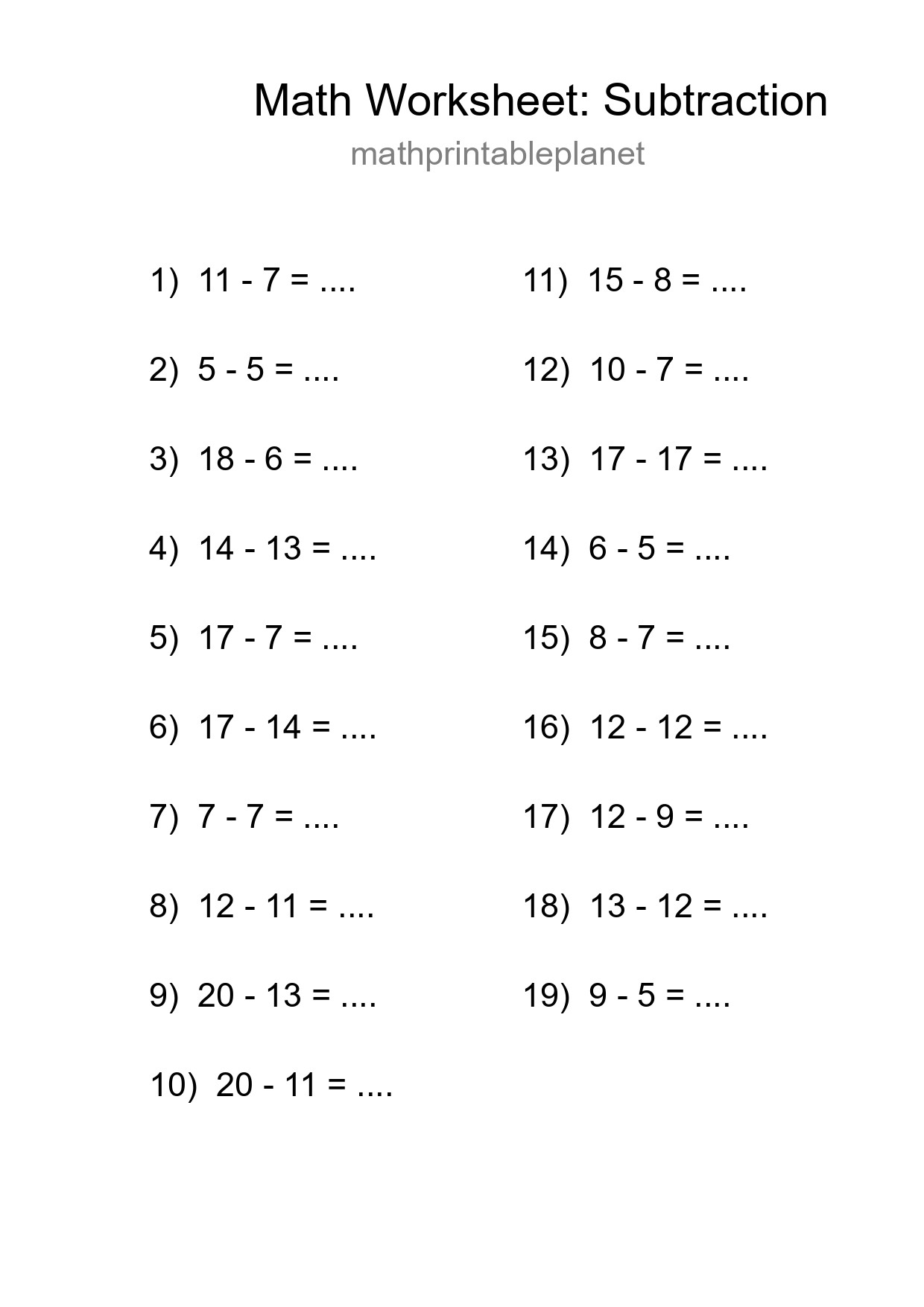 Free 19 Subtraction Math Worksheet For Grade 2 With Answers - Part 151