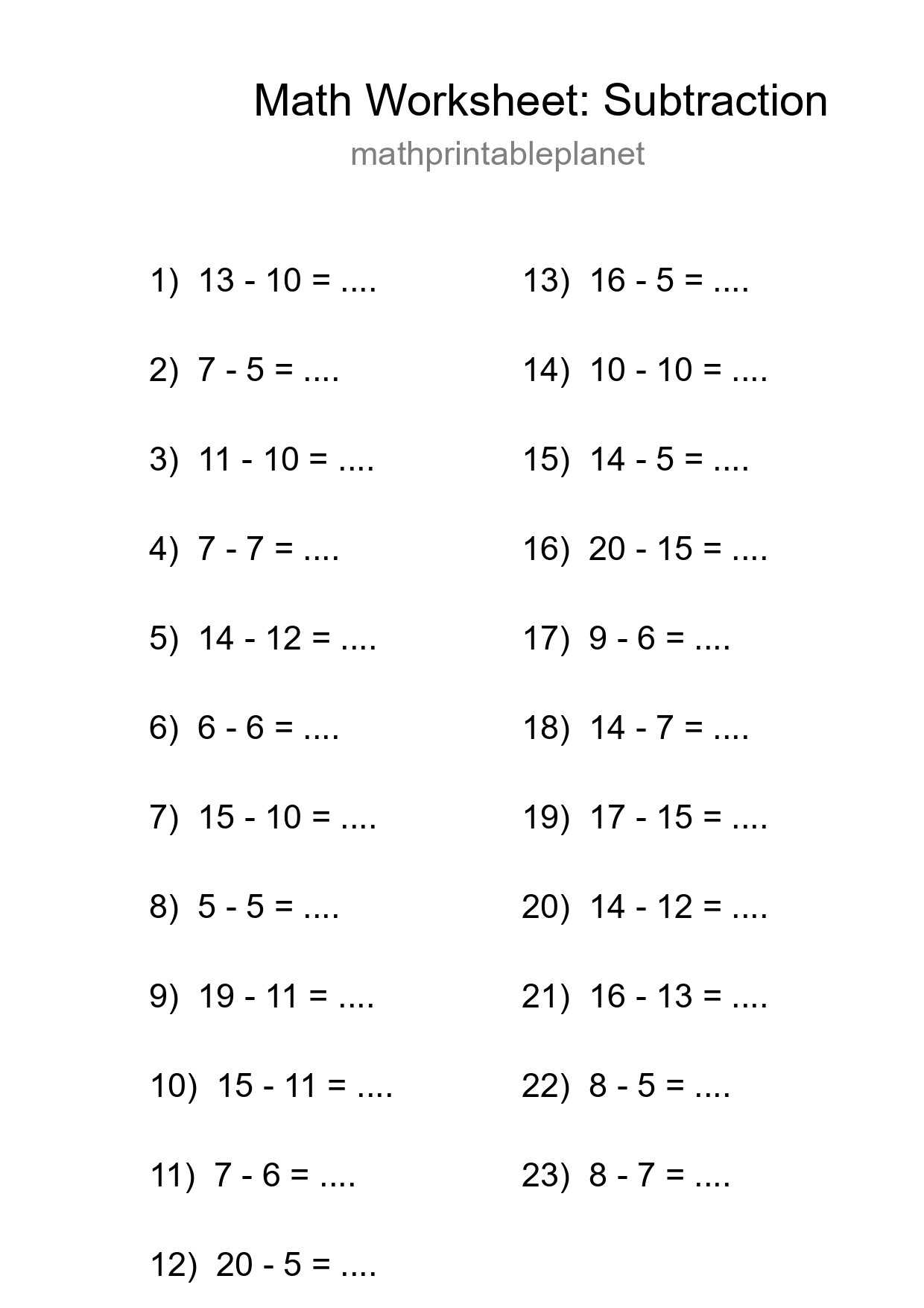 Free 23 Subtraction Math Worksheet For Grade 2 With Answers - Part 195