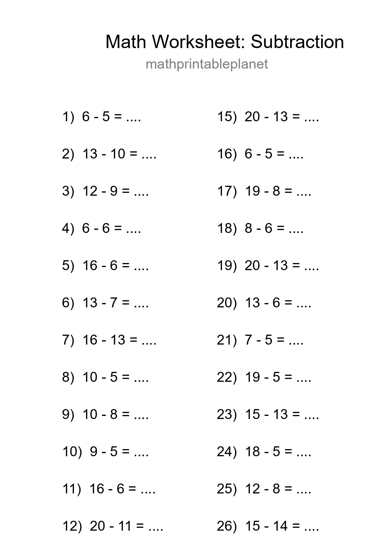 Free 28 Subtraction Math Worksheet For Grade 2 With Answers - Part 173