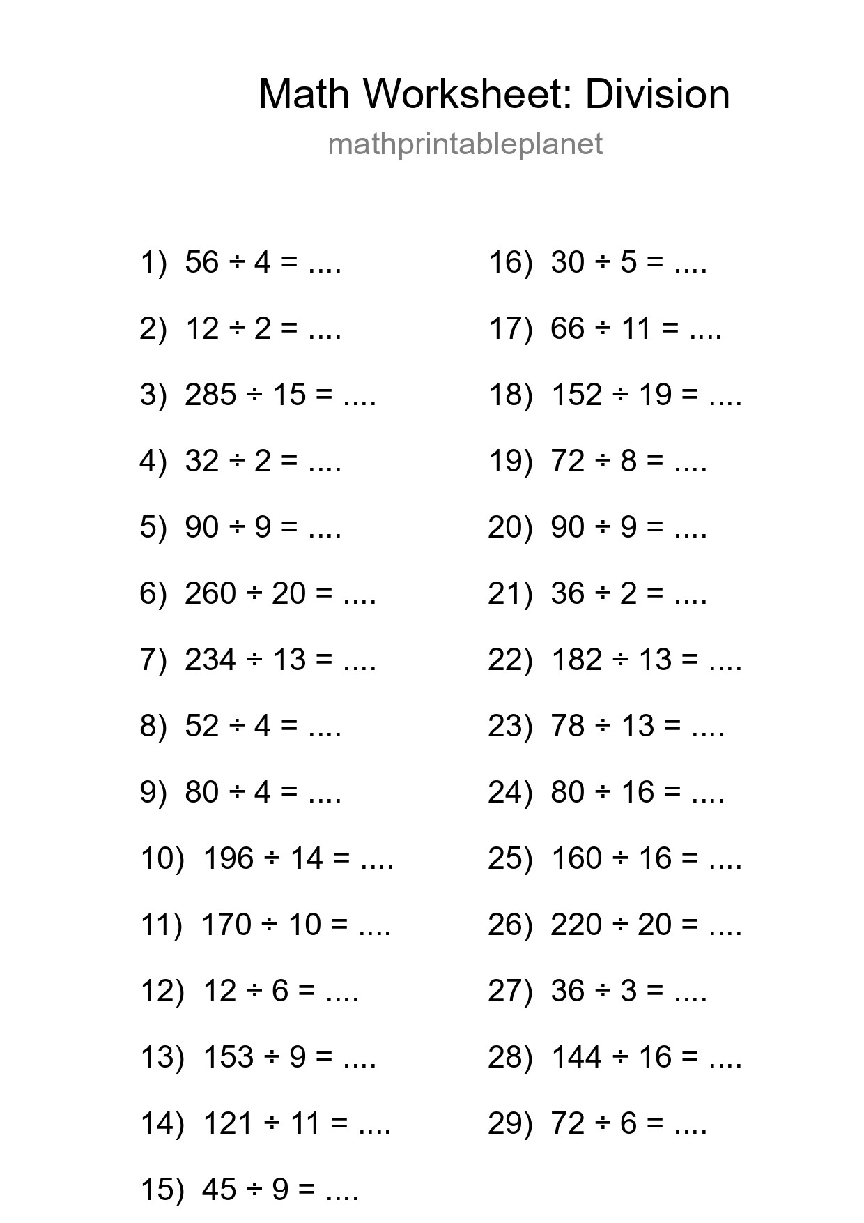 Free 29 Division Math Worksheet For Grade 2 - Part 26