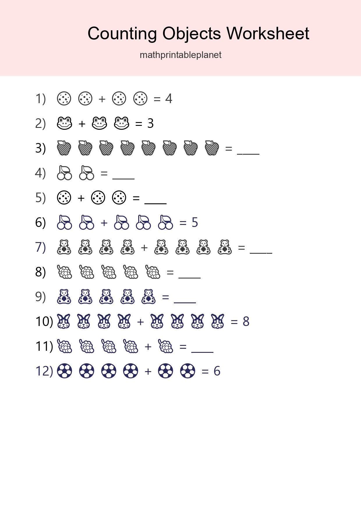 Free Counting Objects Worksheet For Kindergarten - Part 168