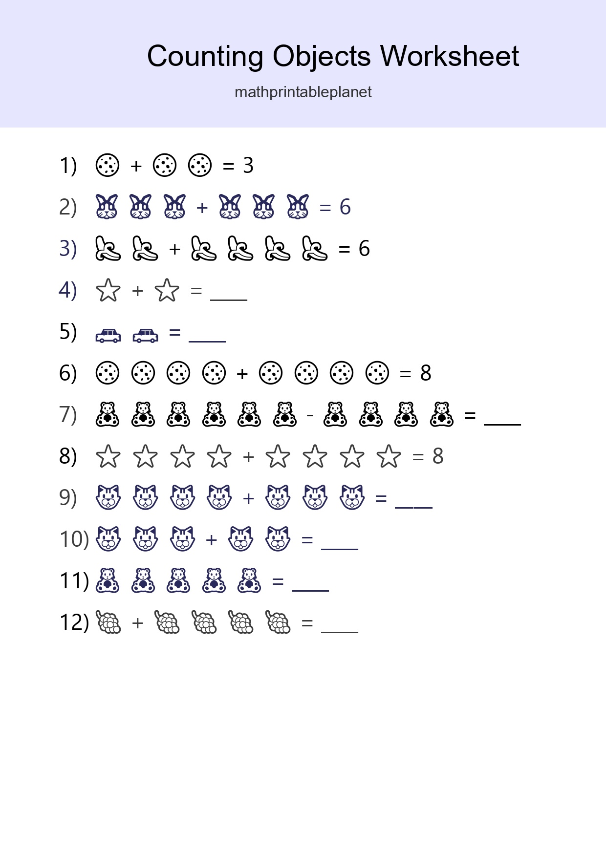 Free Counting Objects Worksheet For Kindergarten - Part 245