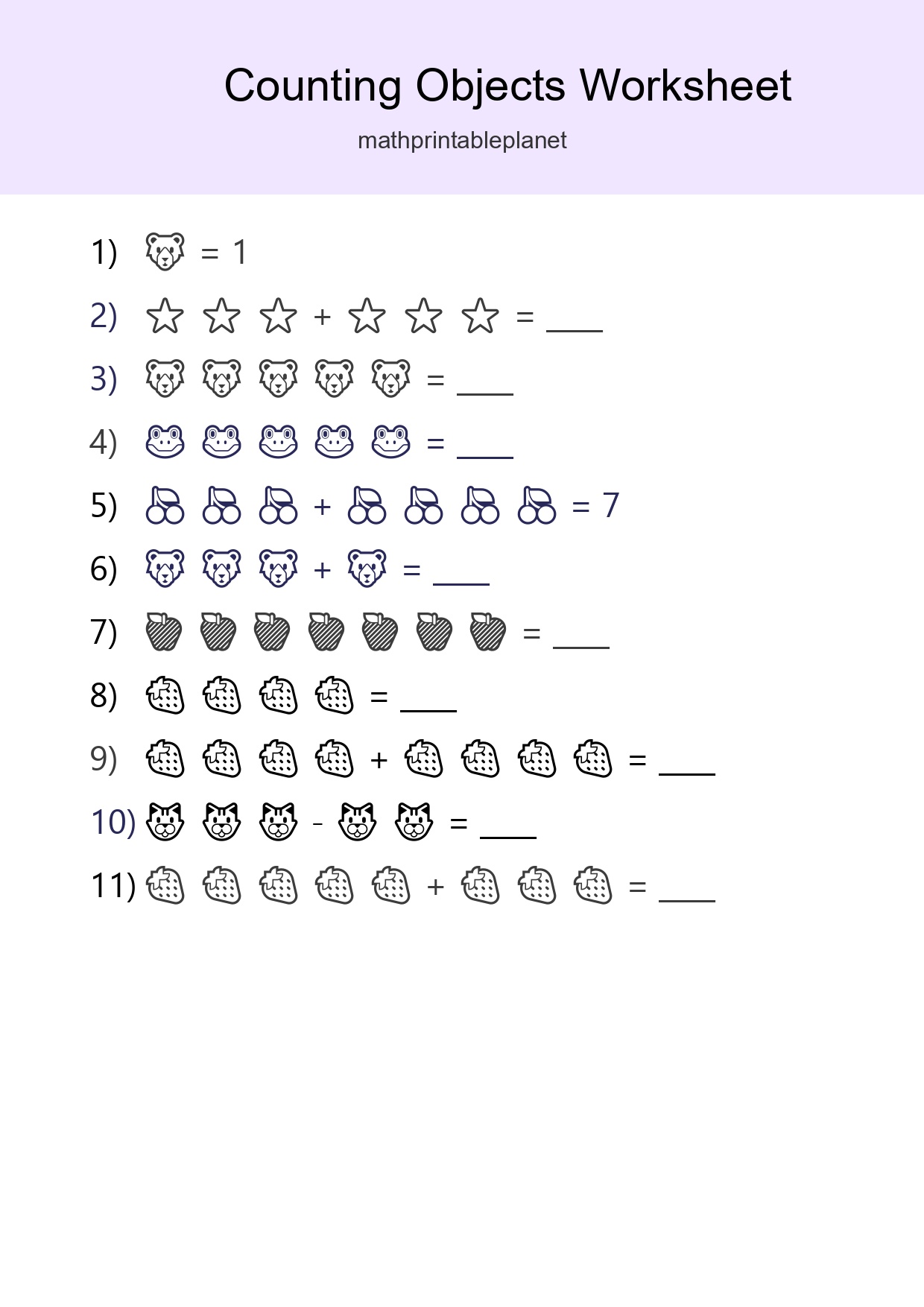 Free Counting Objects Worksheet For Kindergarten - Part 36