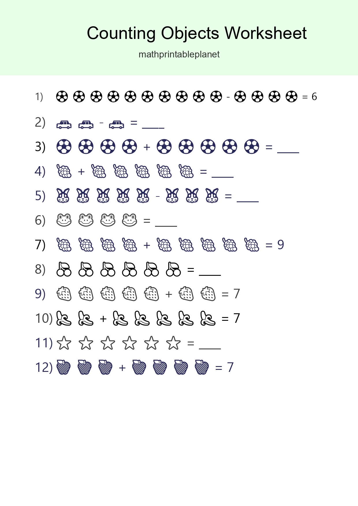 Free Counting Objects Worksheet For Kindergarten - Part 69