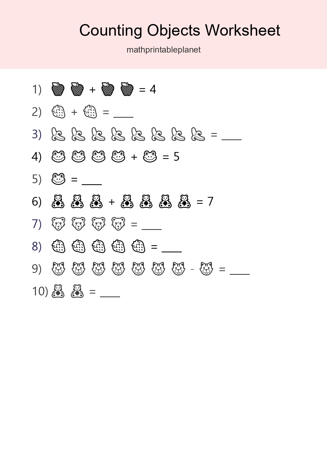 Free Counting Objects Worksheet For Kindergarten Printable - Part 25