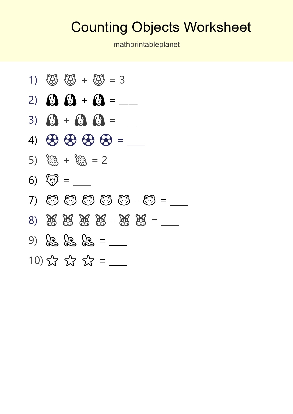 Free Counting Objects Worksheet For Pre-K - Part 201