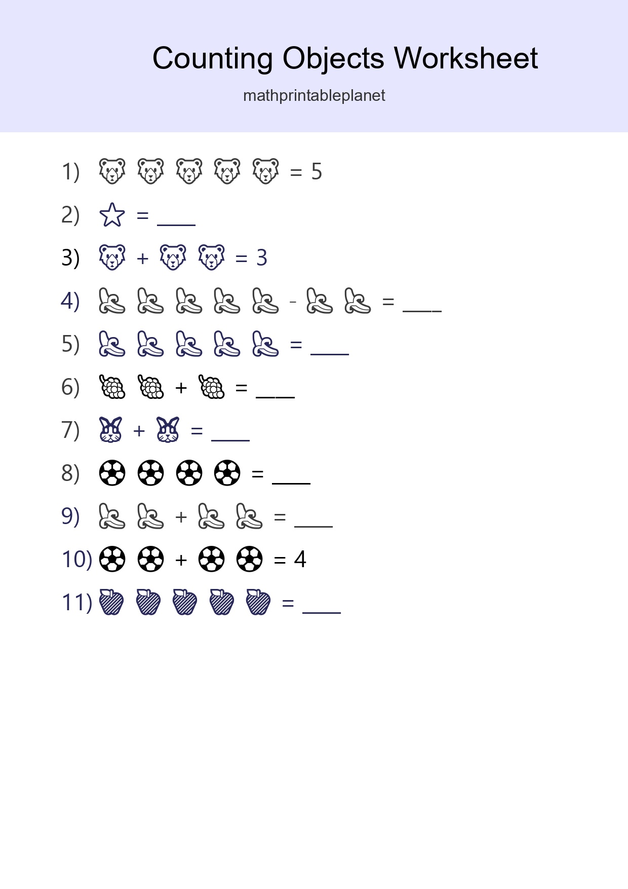 Free Counting Objects Worksheet For Pre-K Printable - Part 278