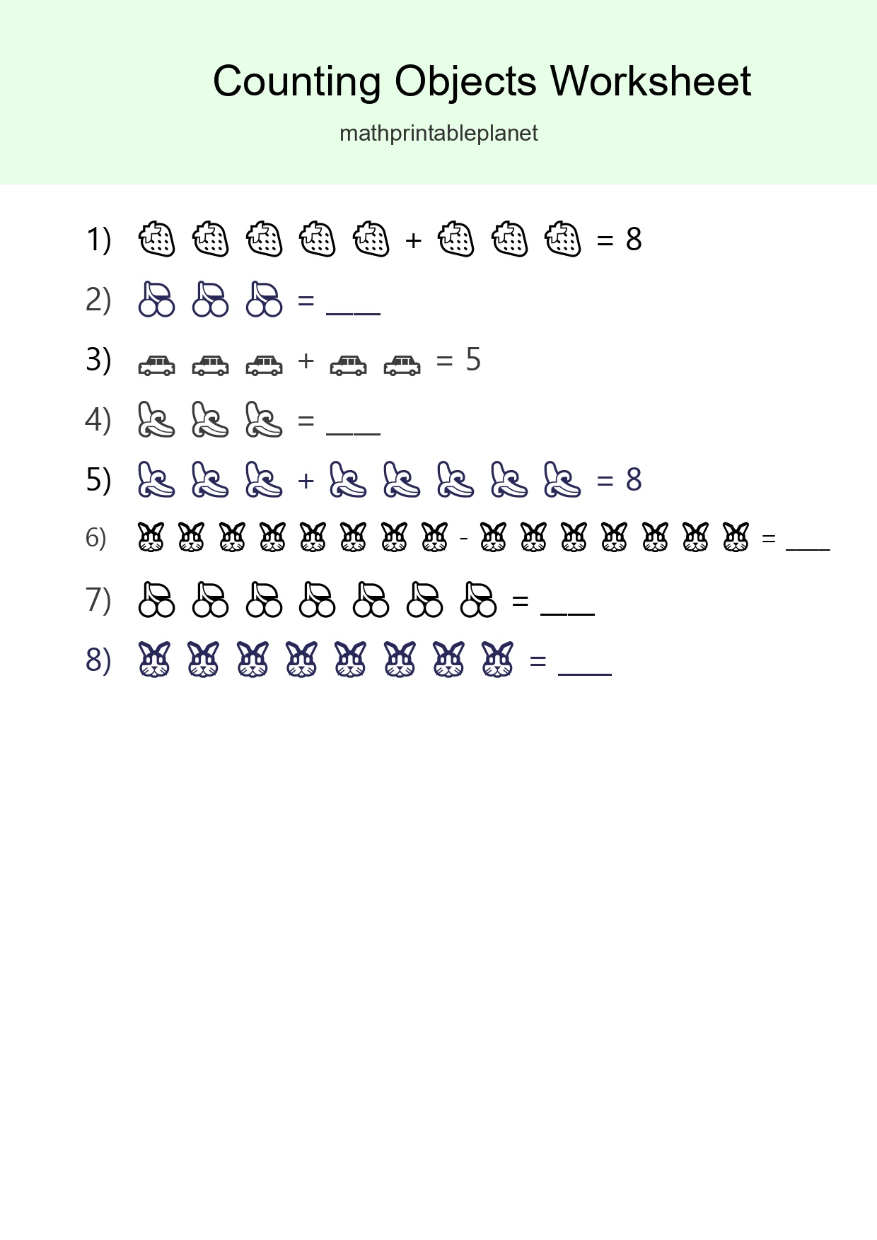 Kindergarten Count The Objects Worksheet - Part 146