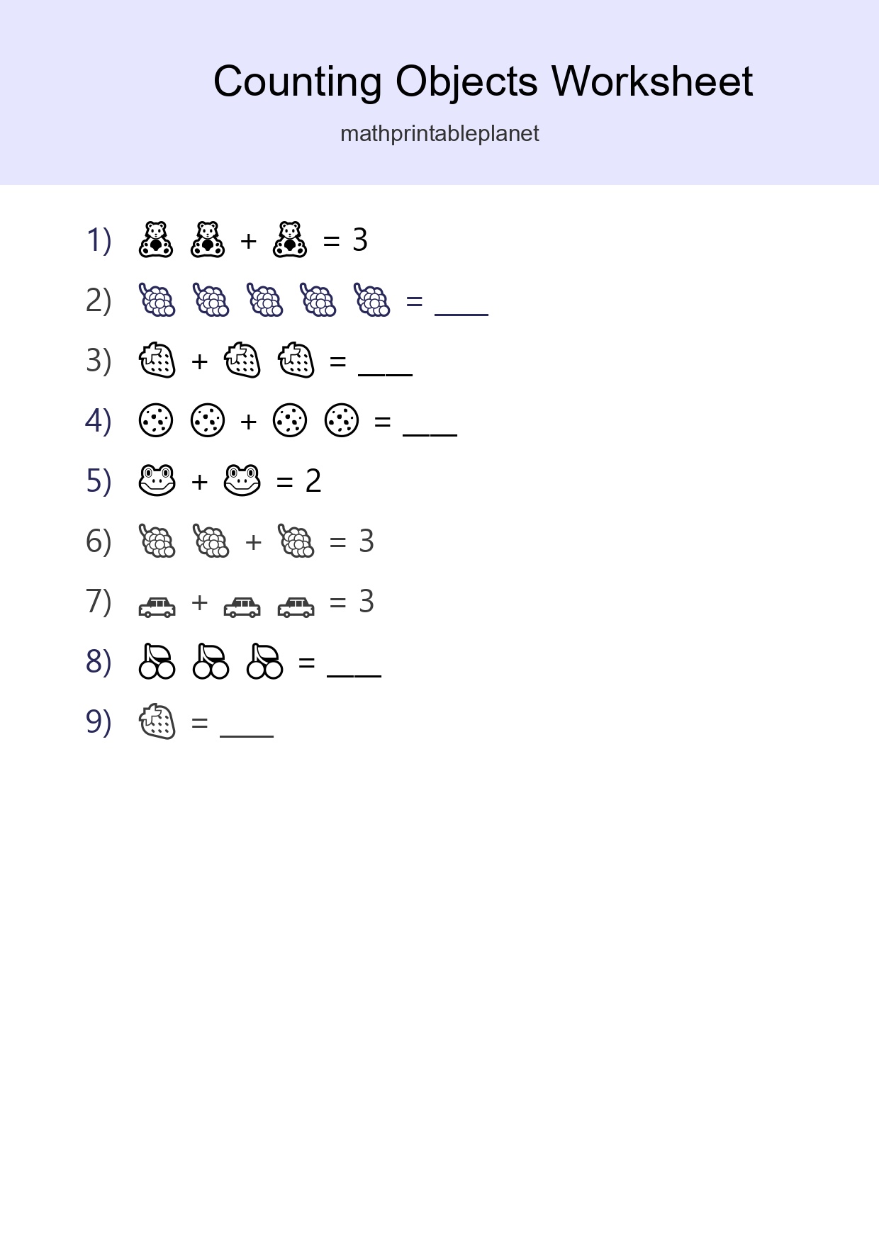 Pre-K Count The Objects Worksheet - Part 157